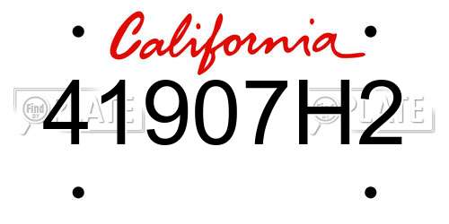 41907H2 California License Plate