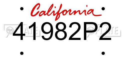 41982P2 California License Plate