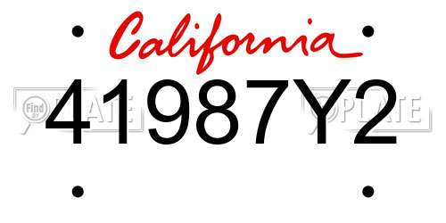 41987Y2 California License Plate