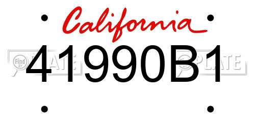 41990B1 California License Plate