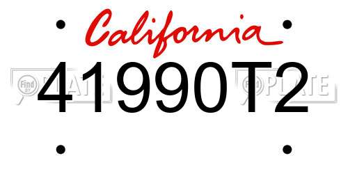 41990T2 California License Plate