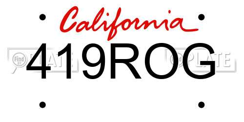 419ROG California License Plate
