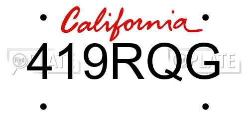 419RQG California License Plate