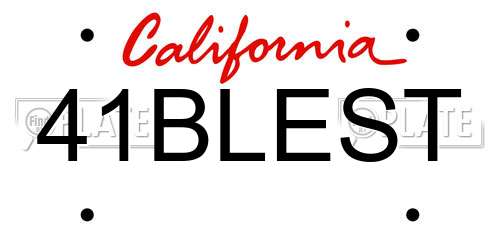 41BLEST California License Plate