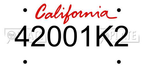 42001K2 California License Plate