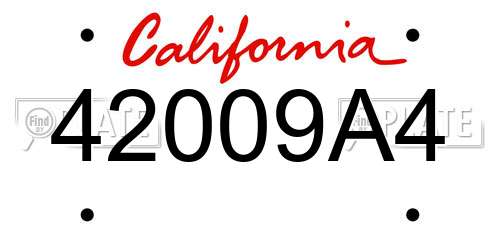 42009A4 California License Plate