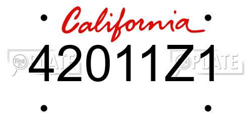 42011Z1 California License Plate