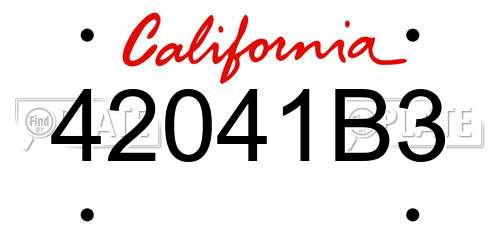 42041B3 California License Plate