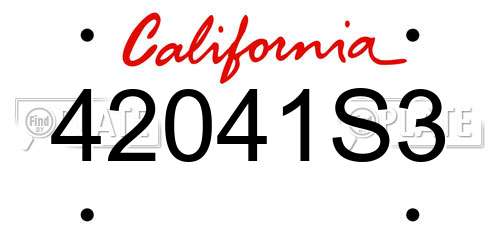 42041S3 California License Plate