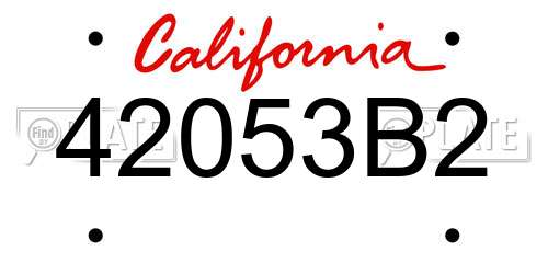 42053B2 California License Plate