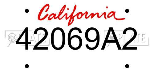 42069A2 California License Plate