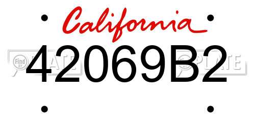 42069B2 California License Plate