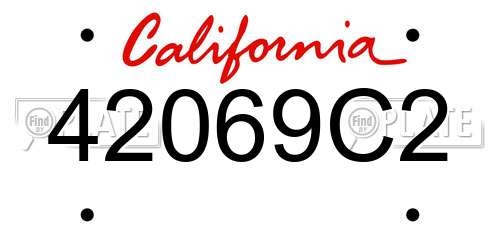 42069C2 California License Plate