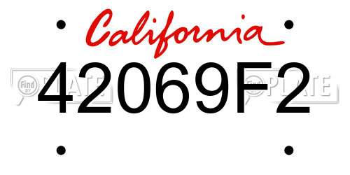 42069F2 California License Plate