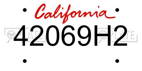 42069H2 California License Plate