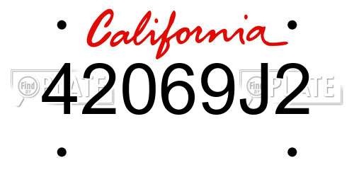 42069J2 California License Plate