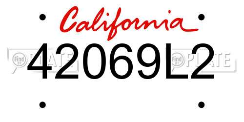 42069L2 California License Plate