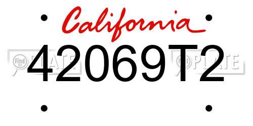 42069T2 California License Plate