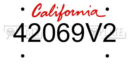 42069V2 California License Plate