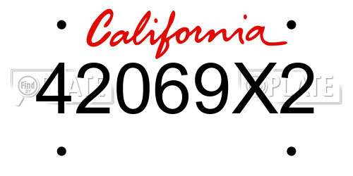 42069X2 California License Plate