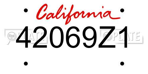 42069Z1 California License Plate