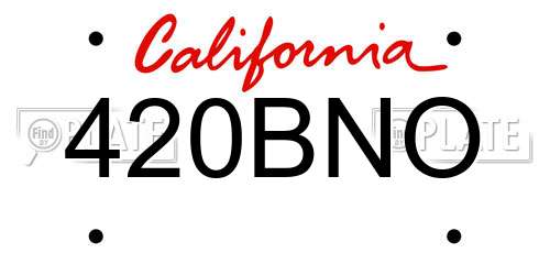 420BNO California License Plate