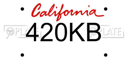 420KB California License Plate