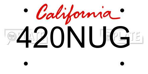 420NUG California License Plate