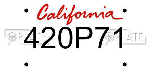 420P71 California License Plate