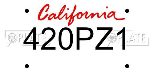 420PZ1 California License Plate