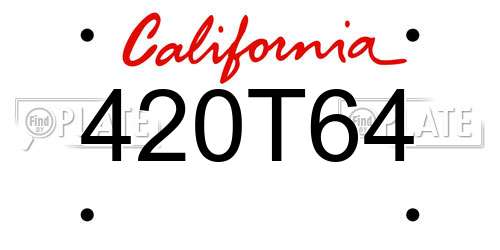 420T64 California License Plate