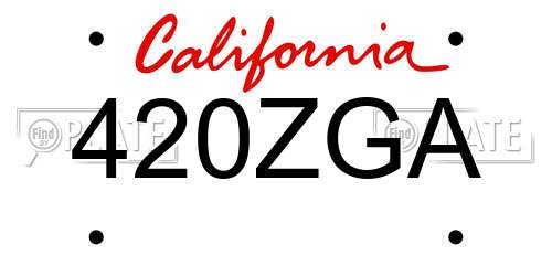 420ZGA California License Plate