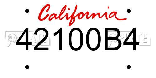 42100B4 California License Plate