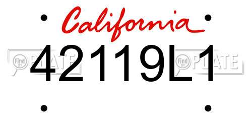 42119L1 California License Plate