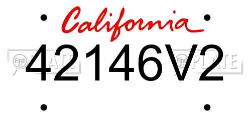 42146V2 California License Plate