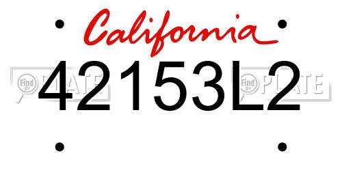 42153L2 California License Plate