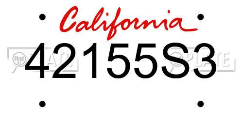 42155S3 California License Plate
