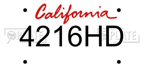 4216HD California License Plate