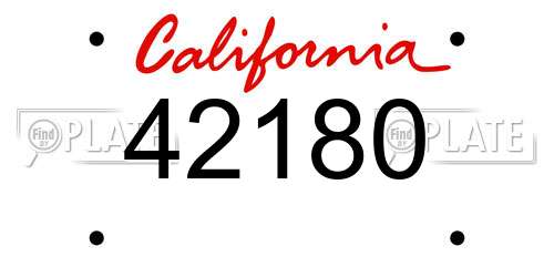 42180 California License Plate