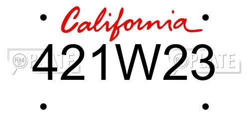 421W23 California License Plate