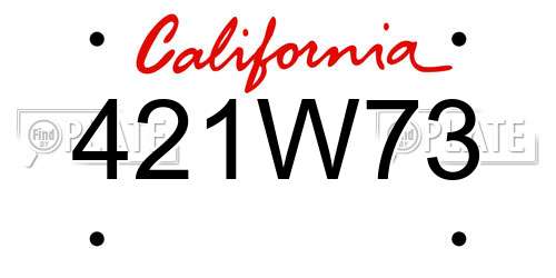 421W73 California License Plate