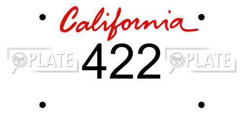 422 California License Plate