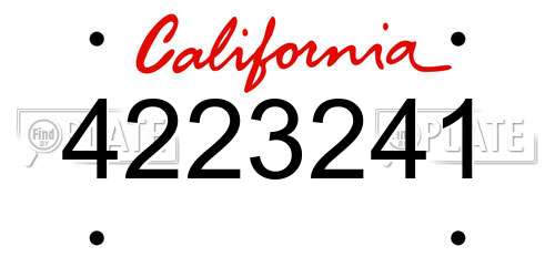4223241 California License Plate