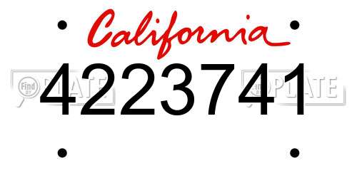 4223741 California License Plate