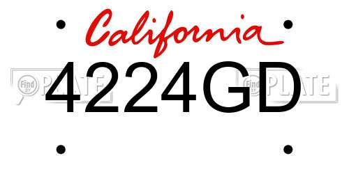 4224GD California License Plate