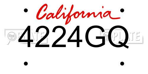 4224GQ California License Plate