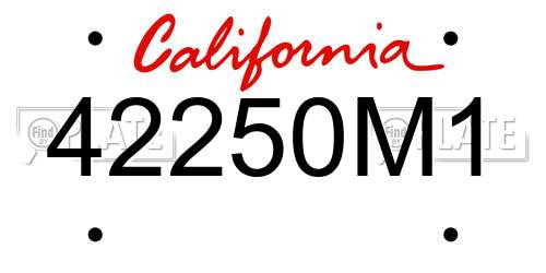 42250M1 California License Plate