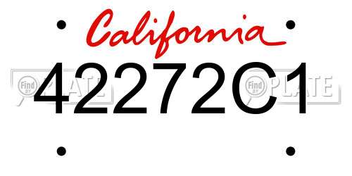 42272C1 California License Plate