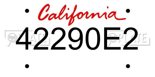 42290E2 California License Plate