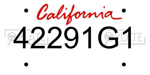 42291G1 California License Plate